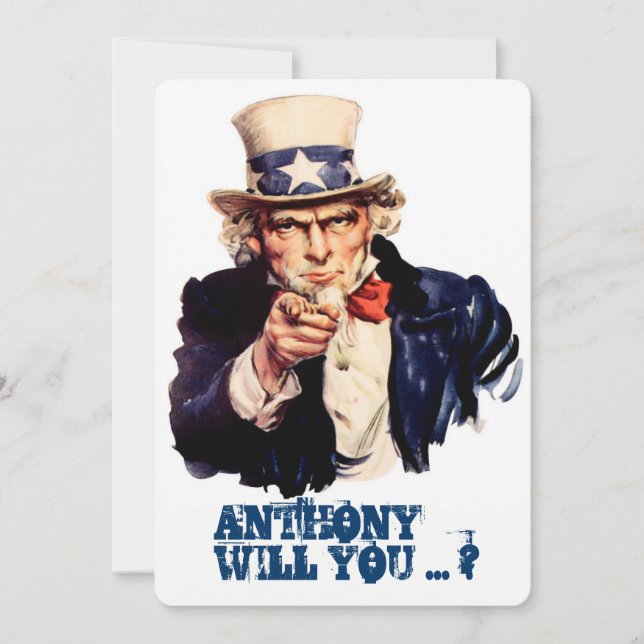 Invitation Proposition vintage amusante (Devant)