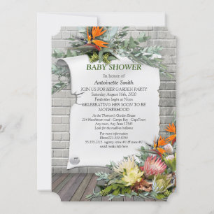 Invitation Protea - Baby shower à fleurs Strelitzia