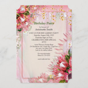 Invitation Protea - Fleur Strelitzia Anniversaire