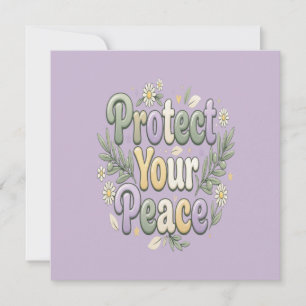 Invitation Protégez Votre Paix – Typographie de Bulle de Self