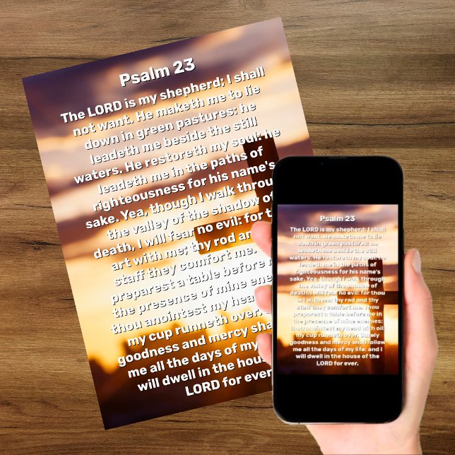 Invitation Psaume 23 Croix de la Soleil Célébration de la vie (Psalm 23 Sun Cross Celebration of Life Funeral Invitation)