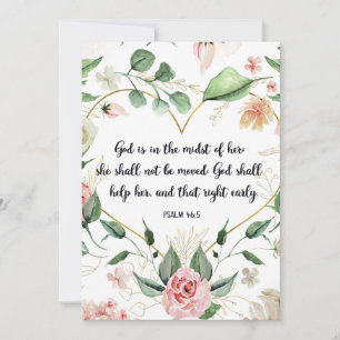 Invitation Psaume 46:5, Dieu Est En Elle, Écriture Art