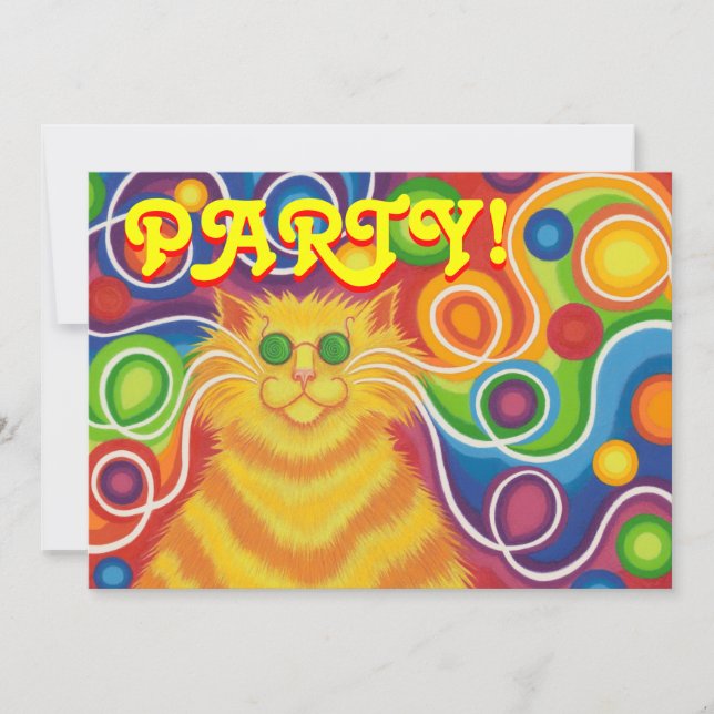 Invitation Psy-cat-delic rectangle d'invitation (Devant)