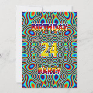 Invitation Psychédélique 24ème anniversaire de fête Invitatio