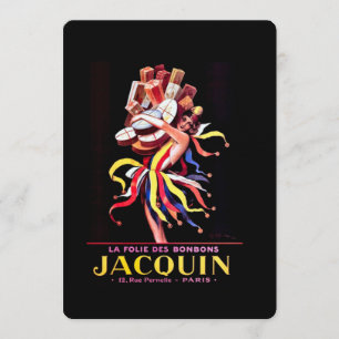 Invitation Publicité pour les bonbons Jacquin par Leonetto Ca