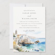 Puglie, Italie Paysage aquarelle Mariage