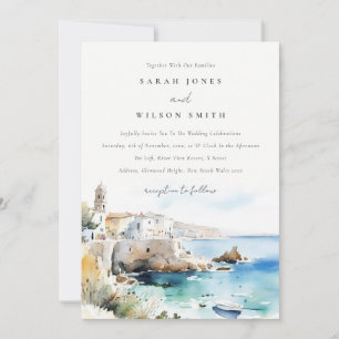 Invitation Puglie, Italie Paysage aquarelle Mariage