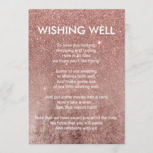 Invitation Puits de souhaits en feuille métallisée rose gold