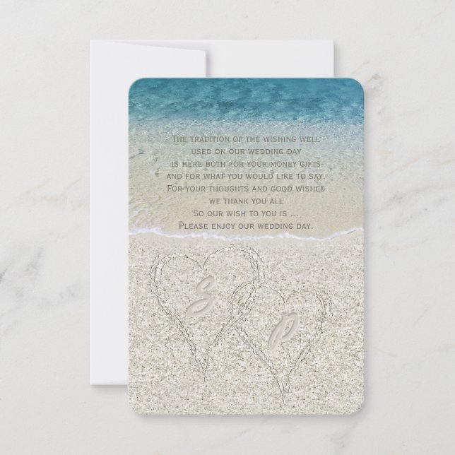 Invitation Puits de voeux de mariage sur la plage Sandy Glitt (Devant)