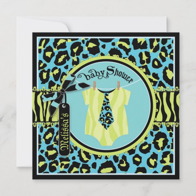 Invitation Pullover bleu de vedette du rock et baby shower (Devant)