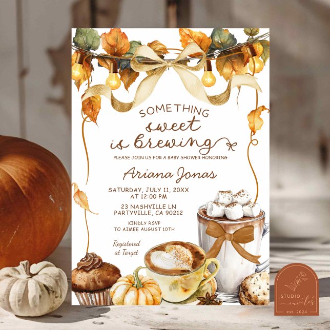 Invitation Pumpkin Latte Something Sweet Brewing Baby Shower (Créateur téléchargé)