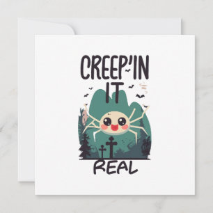 Invitation Pun d'araignée de Halloween Kawaii