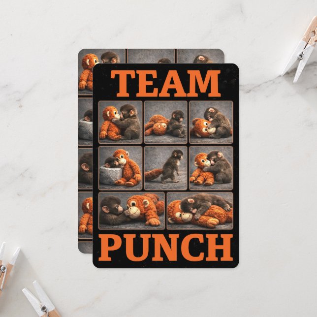 Invitation Punch Baby Monkey (Devant/Arrière en situation)