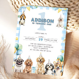 Invitation Puppy Calling All Pawty Animals 1st Birthday