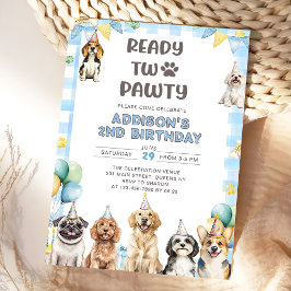 Invitation Puppy Calling All Pawty Animals 2nd Birthday
