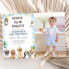 Invitation Puppy Calling All Pawty Animals 2nd Birthday Photo