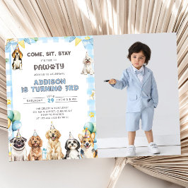 Invitation Puppy Calling All Pawty Animals 3rd Birthday Photo