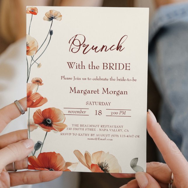 Invitation Puppy Fleurs Brunch Floral Avec Mariée (Créateur téléchargé)