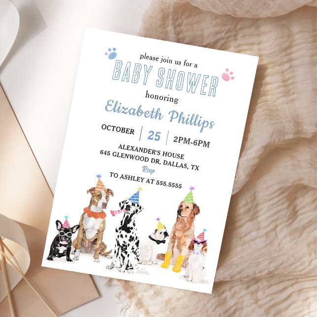 Invitation Pure Chiot Élégante Mignonne Baby shower Party (Créateur téléchargé)