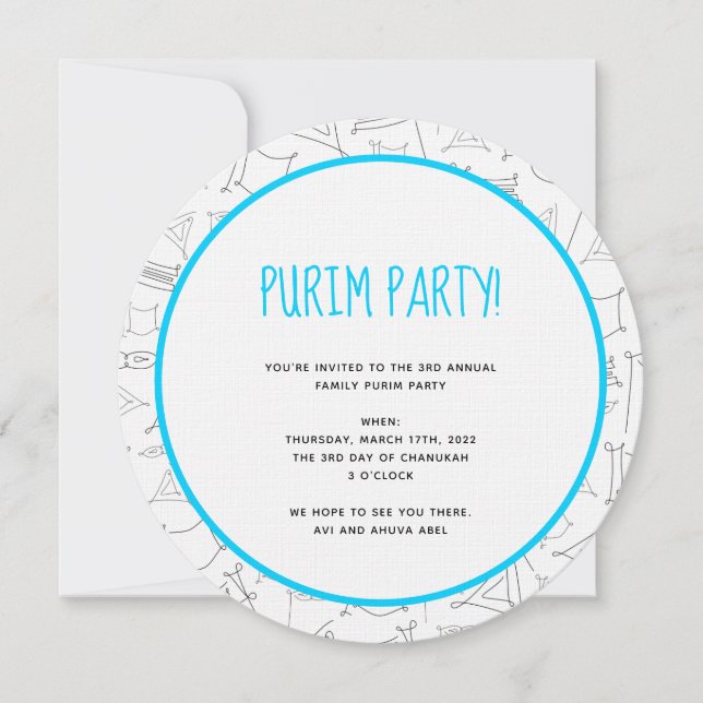 Invitation Purim (Devant)