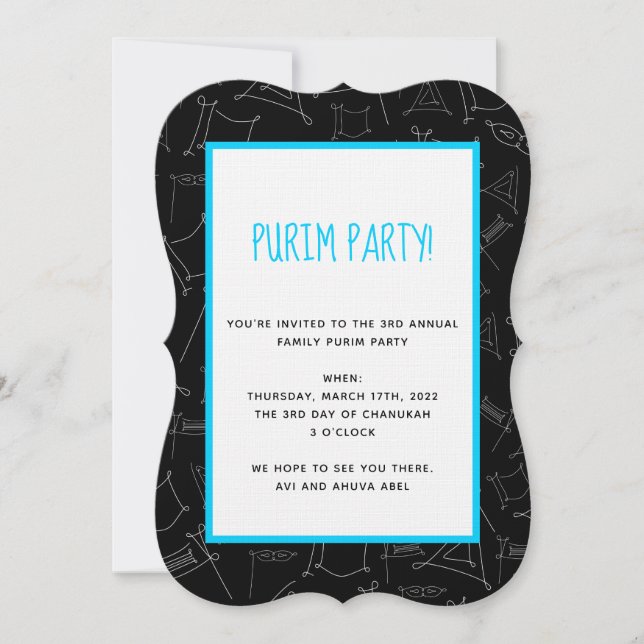 Invitation Purim (Devant)
