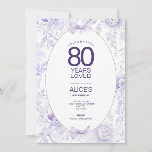 Invitation Purple 70e anniversaire Invitation, Vintage Floral