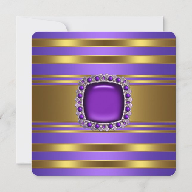 Invitation Purple and Gold All Occasion Party (Devant)