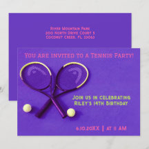 Purple Anniversaire Raquettes et Balls Tennis