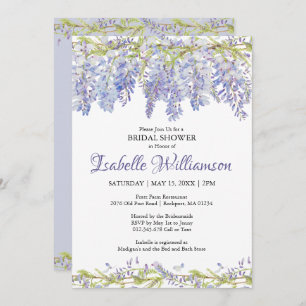 Invitation Purple Aquarelle Florale Douche nuptiale Invitatio