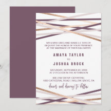 Purple Blush & Rose Gold Streamers Mariage officie