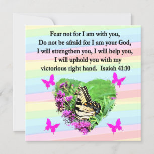 INVITATION PURPLE BUTTERFLY ISAIAH 41:10 BIBLE VERSE