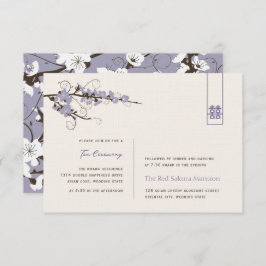 Invitation Purple Cherry Blossoms Asiatique Mariage Réception