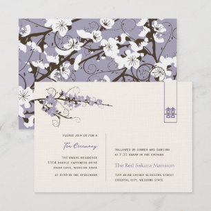 Invitation Purple Cherry Blossoms Asiatique Mariage Réception