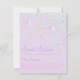 Invitation Purple Chic Flocon de Neige Sweet16