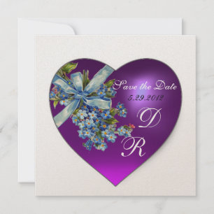 Invitation PURPLE COEUR M'OUBLIEZ PAS MONOGRAM Gold Metallic