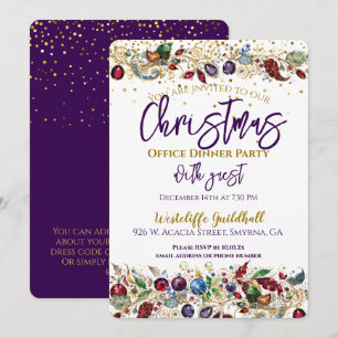 Invitation Purple Corporate Office Fête de Noël