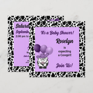 Invitation Purple Cowgirl Baby shower occidental