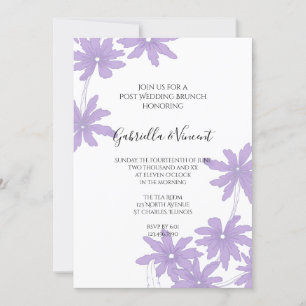 Invitation Purple Daisies sur White Post Mariage Brunch