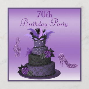 Invitation Purple Diva Cake, Sparkle High Heels 70e anniversa