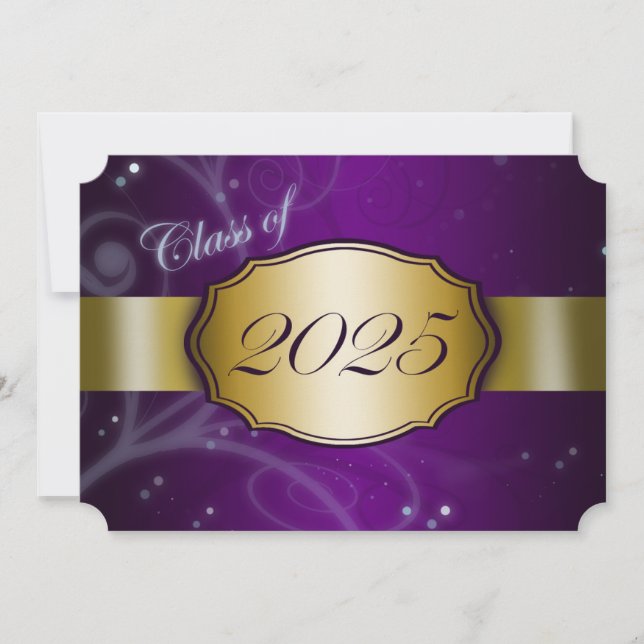 Invitation Purple et Gold 2025 Graduation (Devant)