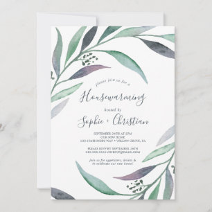 Invitation Purple et Green Eucalyptus House Party