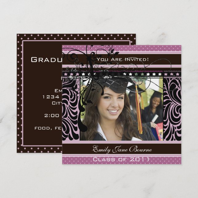 Invitation Purple et Lilac Senior Pictures Classe de (Devant / Derrière)