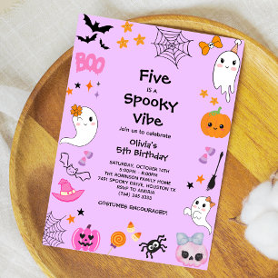Invitation Purple Five est Éffrayant Vibe Halloween 5e annive