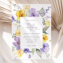 Purple Flowers, Yellow Flowers, Greenery, Wedding