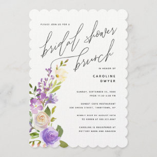 Invitation Purple Garden Fête des mariées Florale Brunch