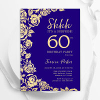Purple Gold Roses Surprise 60e anniversaire