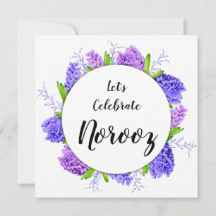 Invitation Purple Happy Norooz nouvelle année Hyacinth Wreath