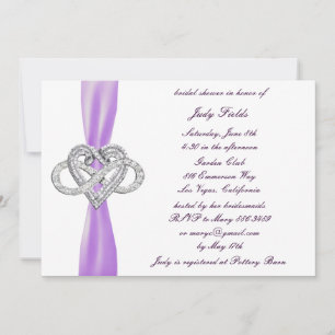 Invitation Purple Infinity Coeur nuptiale de douche Invitatio