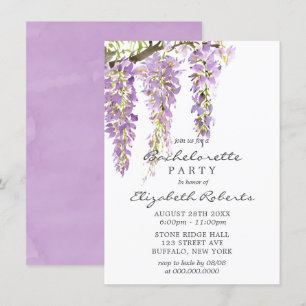 Invitation Purple Lavender Pastel Wisteria Bachelorette Party