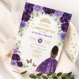 Invitation Purple Lilac Quinceañera Princess Mis Quince 15